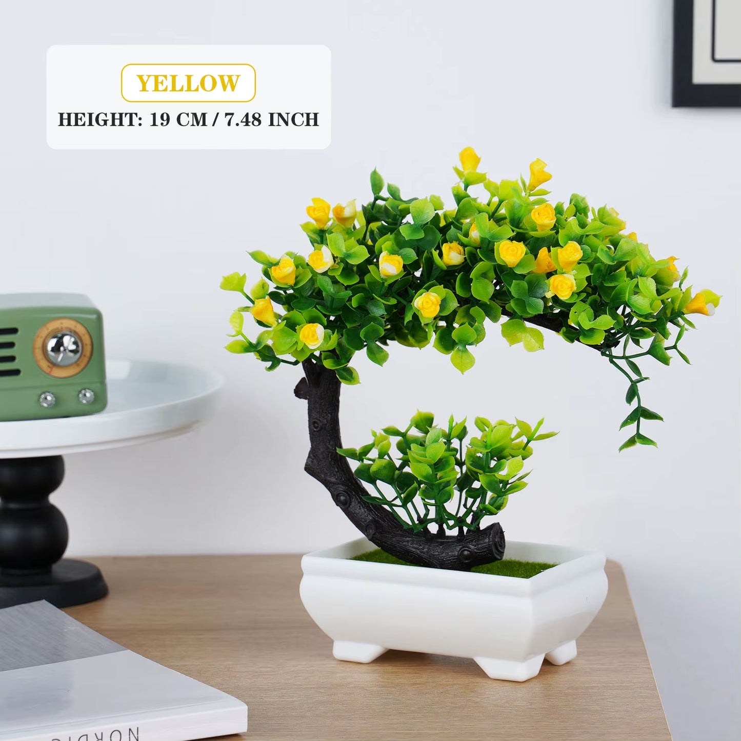 Artificial Plants Bonsai Small Tree Simulation Pot Plants Fake Flowers Table Potted Ornaments for Garden Home Hotel Decoration