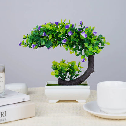 Artificial Plants Bonsai Small Tree Simulation Pot Plants Fake Flowers Table Potted Ornaments for Garden Home Hotel Decoration