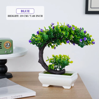 Artificial Plants Bonsai Small Tree Simulation Pot Plants Fake Flowers Table Potted Ornaments for Garden Home Hotel Decoration