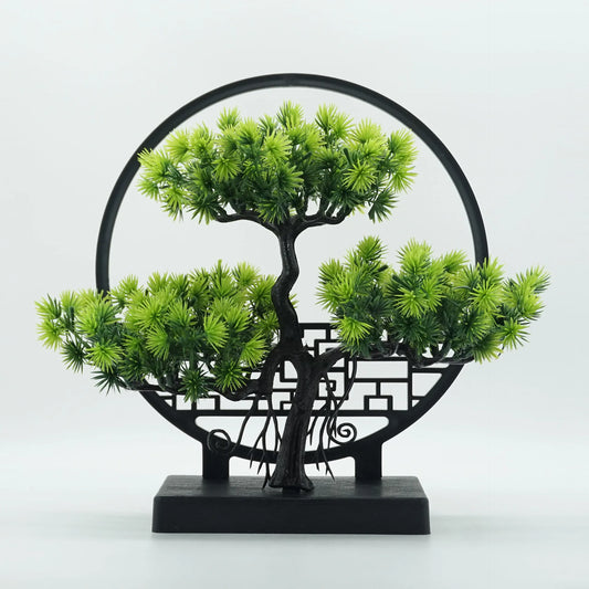Chinese Zen Welcome Pine Artificial Plant