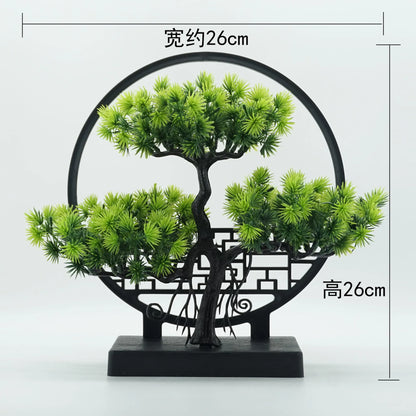 Chinese Zen Welcome Pine Artificial Plant
