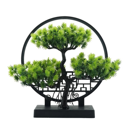 Chinese Zen Welcome Pine Artificial Plant